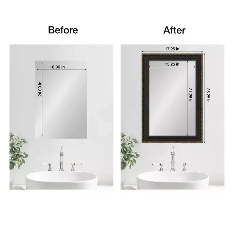 Cadre de miroir de salle de bain Mirror Makeover – Cadre autocollant entièrement assemblé