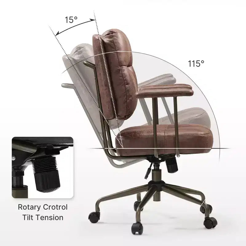 Chaise de bureau en similicuir suédé