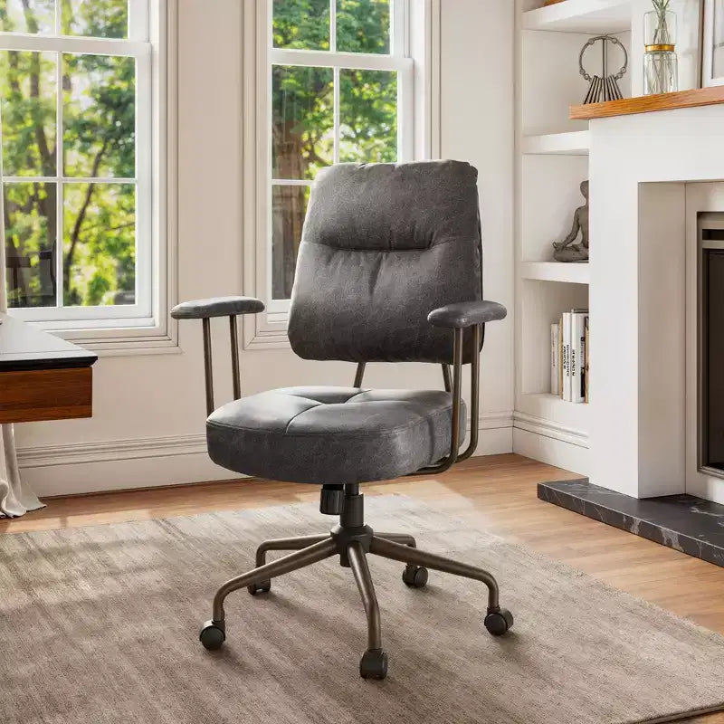 Chaise de bureau en similicuir suédé