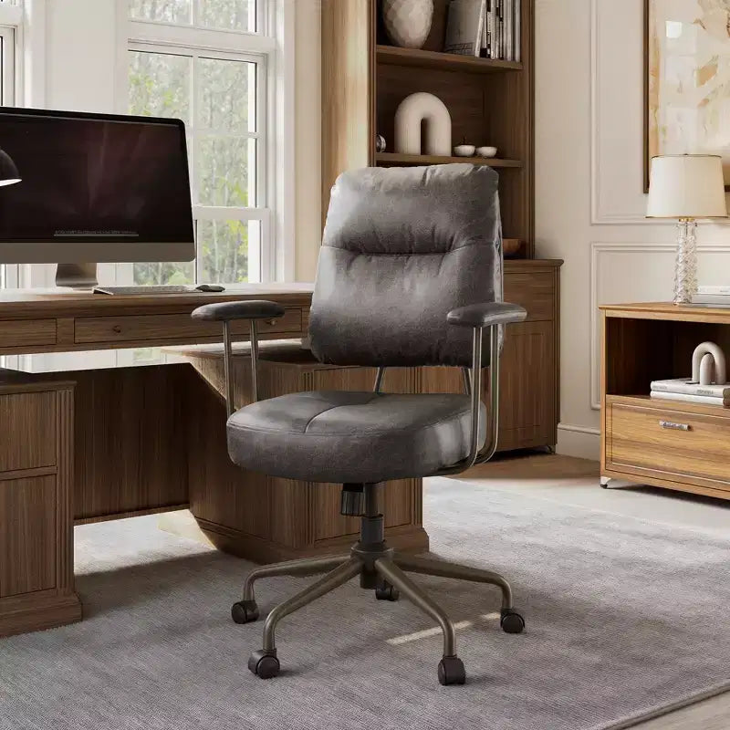 Chaise de bureau en similicuir suédé