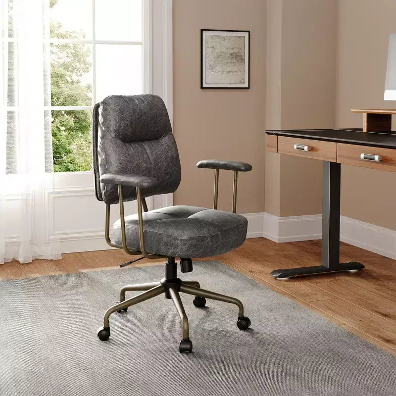 Chaise de bureau en similicuir suédé