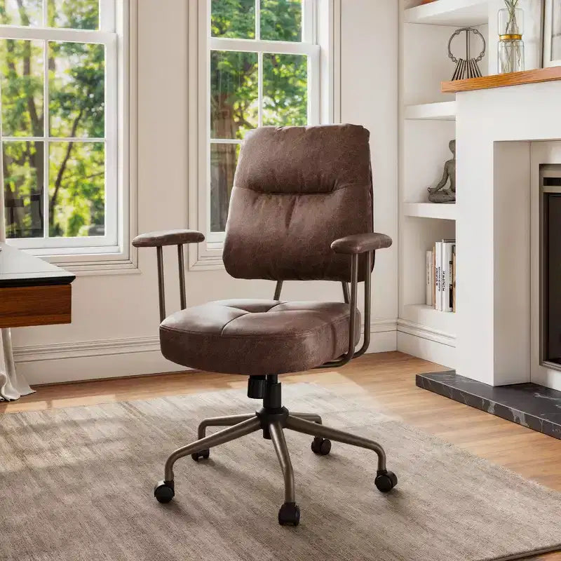 Chaise de bureau en similicuir suédé
