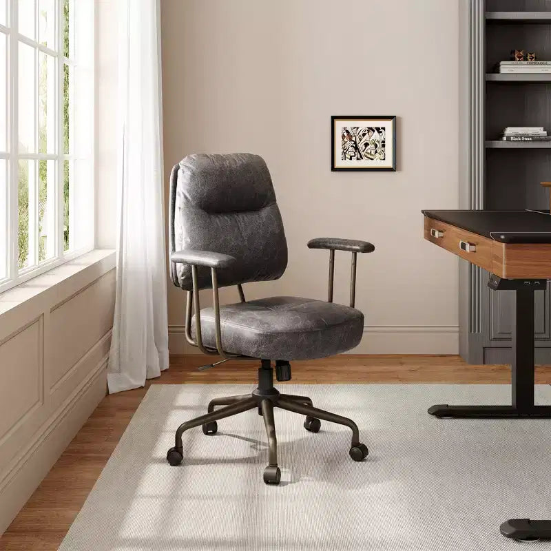 Chaise de bureau en similicuir suédé