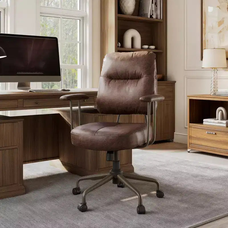 Chaise de bureau en similicuir suédé
