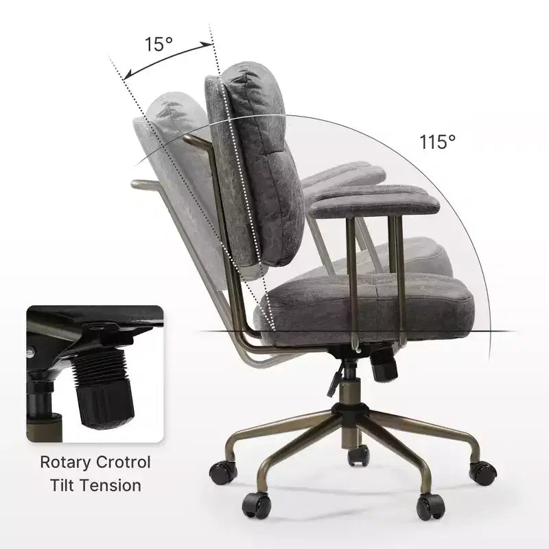 Chaise de bureau en similicuir suédé