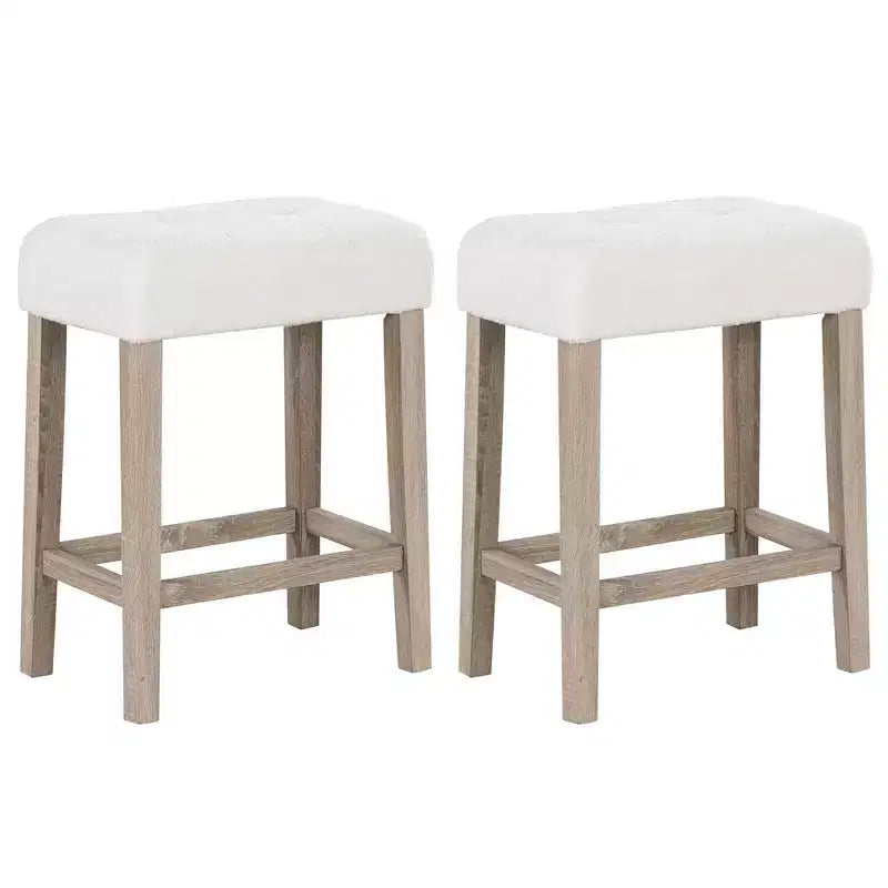 Costway Counter Height Bar Stools Set of 2/4 with Rubber Wood Legs Footrest Modern for Home