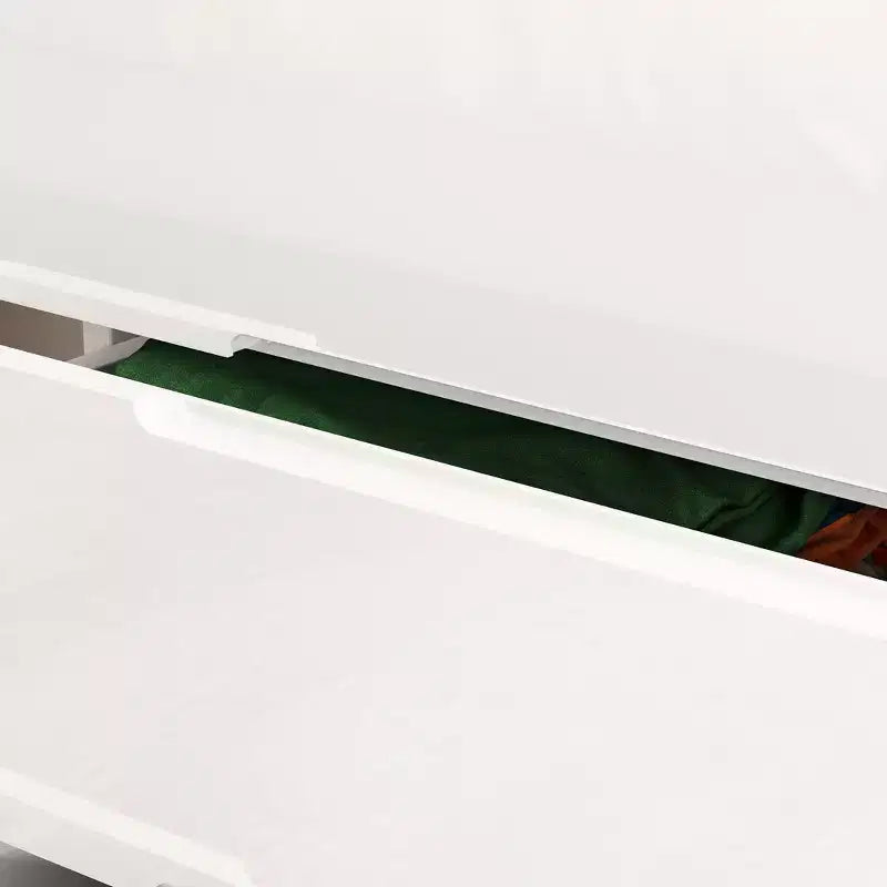 Commode 8 tiroirs avec éclairage intégré, finition brillante, style moderne