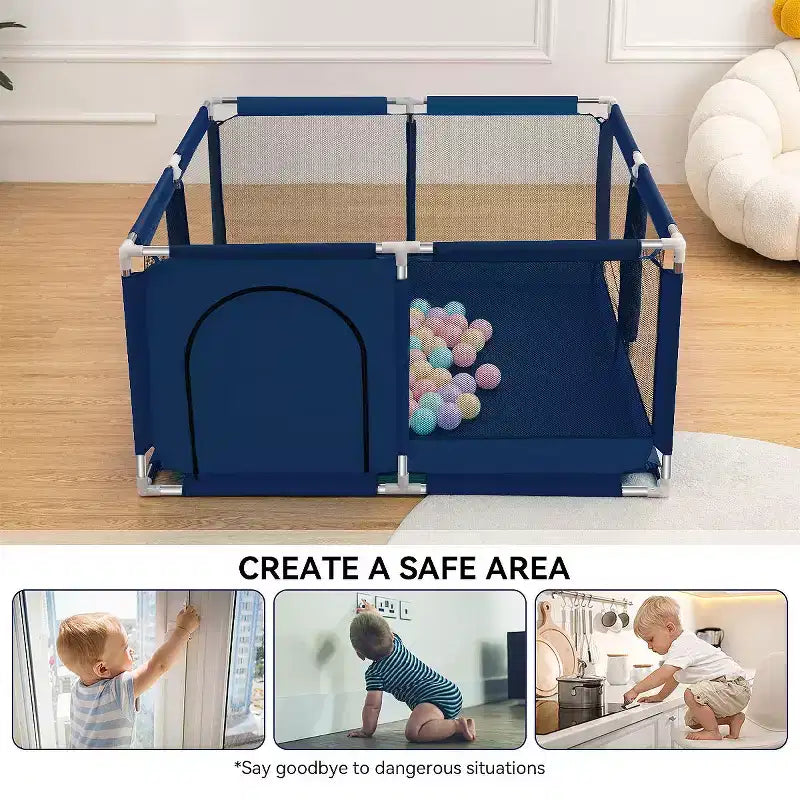Parc pour bébé à 4 panneaux Spacieux et sécurisé Parc portable