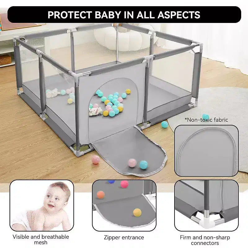 Parc pour bébé à 4 panneaux Spacieux et sécurisé Parc portable