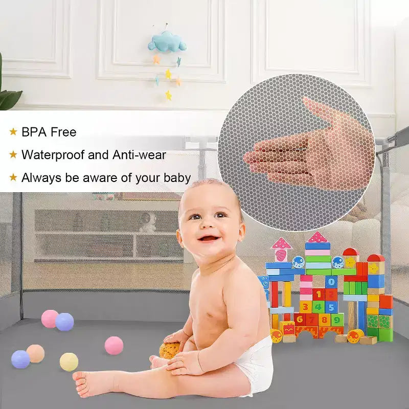 Parc pour bébé à 4 panneaux Spacieux et sécurisé Parc portable