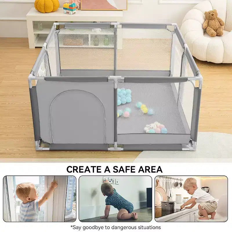 Parc pour bébé à 4 panneaux Spacieux et sécurisé Parc portable