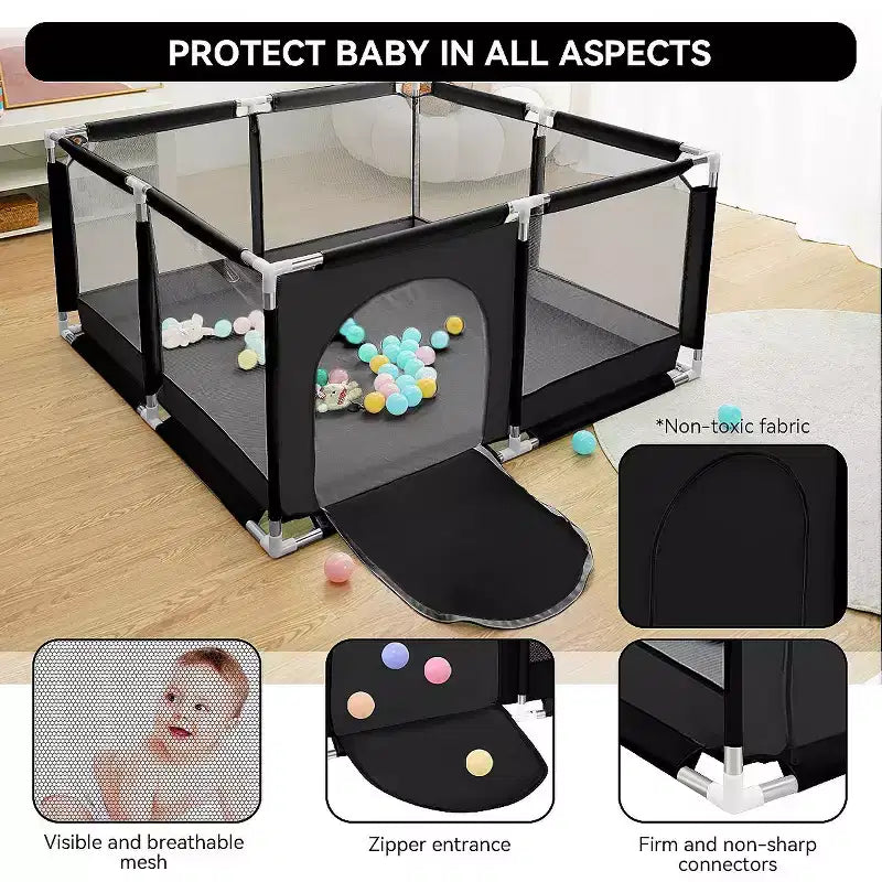 Parc pour bébé à 4 panneaux Spacieux et sécurisé Parc portable