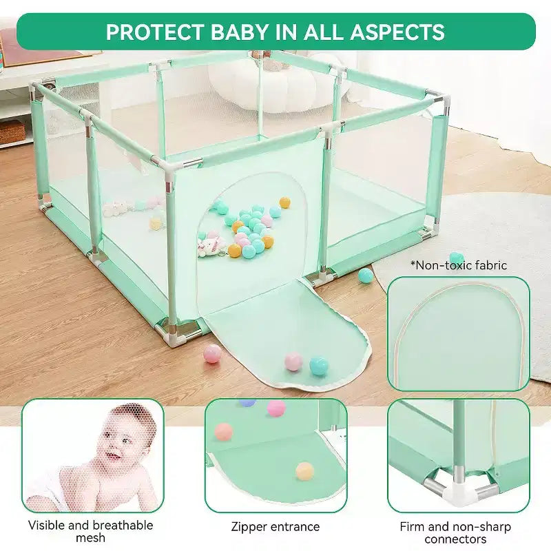 Parc pour bébé à 4 panneaux Spacieux et sécurisé Parc portable