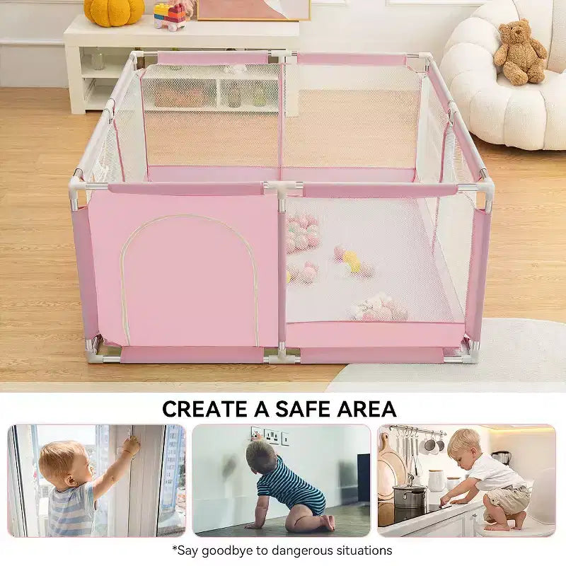 Parc pour bébé à 4 panneaux Spacieux et sécurisé Parc portable