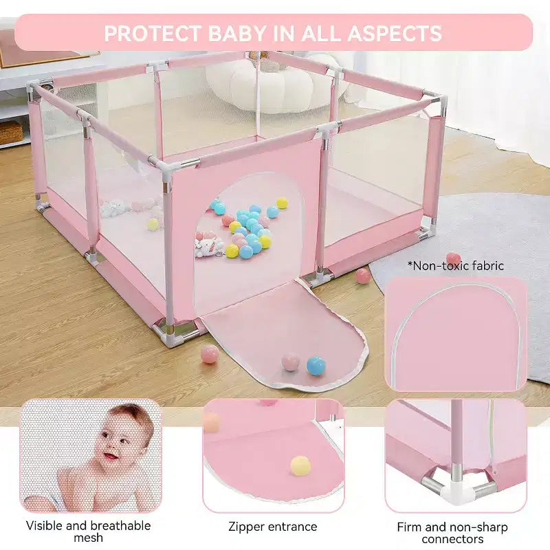Parc pour bébé à 4 panneaux Spacieux et sécurisé Parc portable