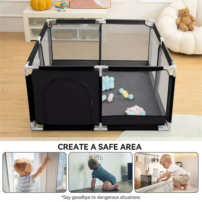 Parc pour bébé à 4 panneaux Spacieux et sécurisé Parc portable