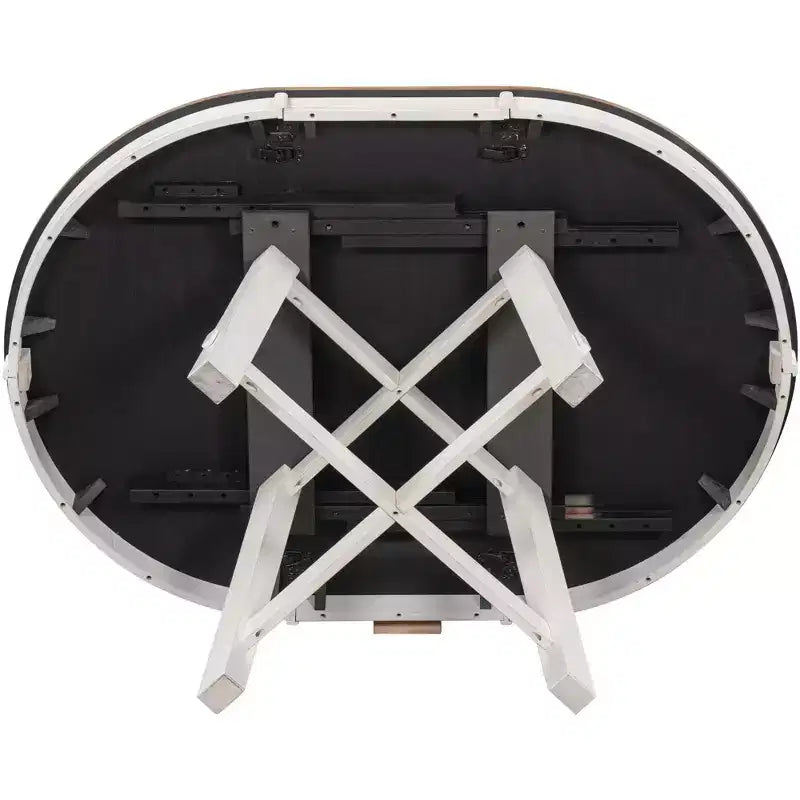 Table à manger de style rustique à base en X à 4 pieds avec rallonge de 40,6 cm
