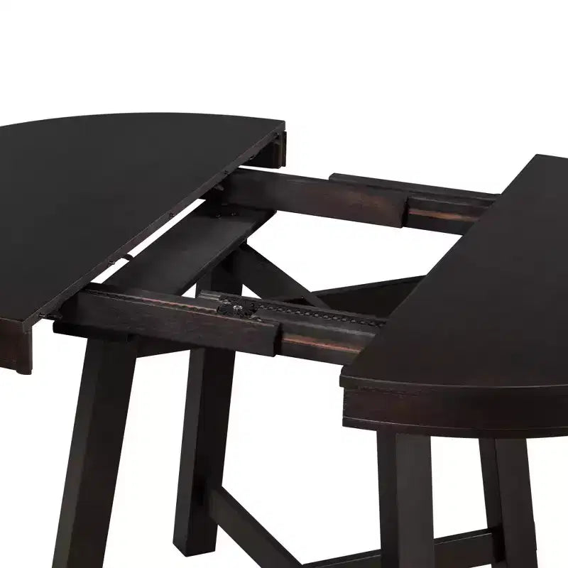Table à manger de style rustique à base en X à 4 pieds avec rallonge de 40,6 cm