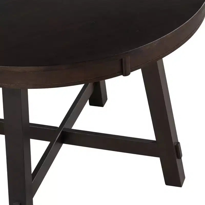 Table à manger de style rustique à base en X à 4 pieds avec rallonge de 40,6 cm