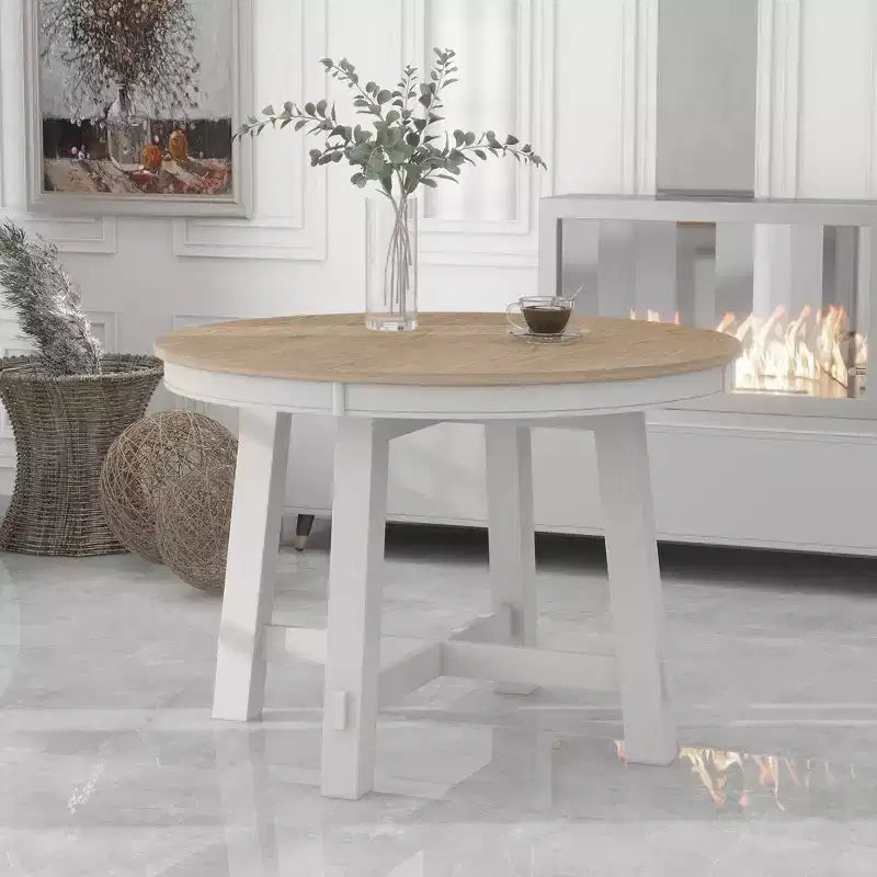 Table à manger de style rustique à base en X à 4 pieds avec rallonge de 40,6 cm