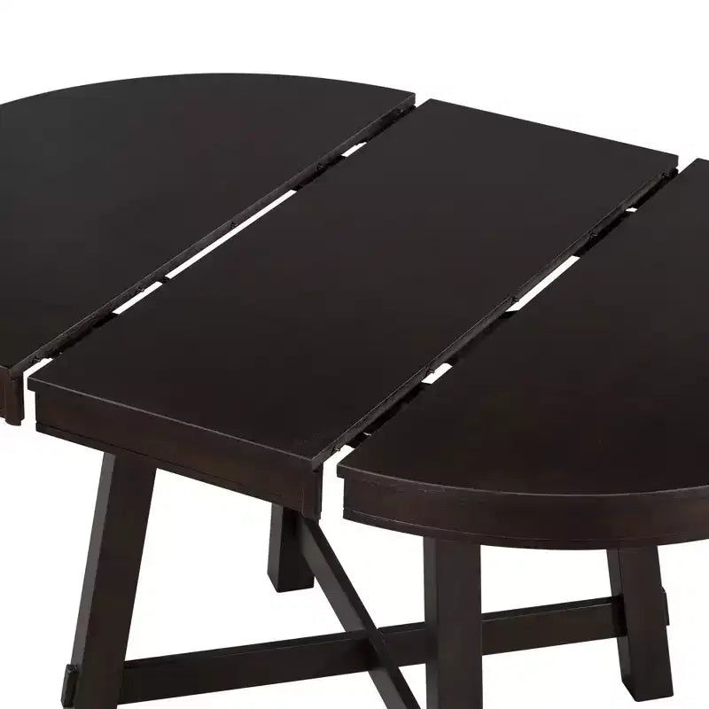 Table à manger de style rustique à base en X à 4 pieds avec rallonge de 40,6 cm