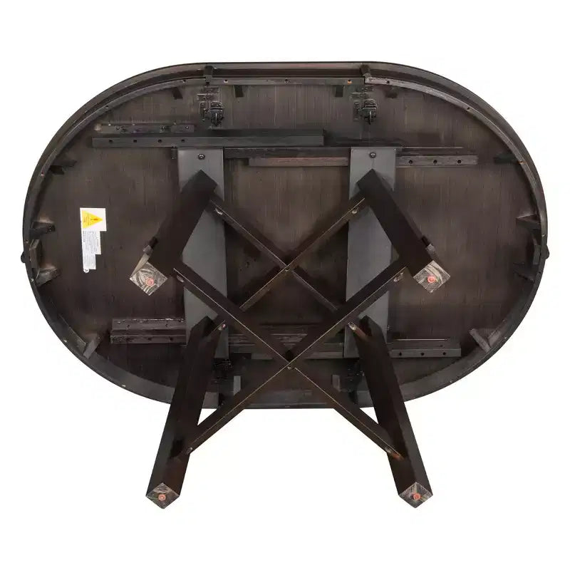 Table à manger de style rustique à base en X à 4 pieds avec rallonge de 40,6 cm