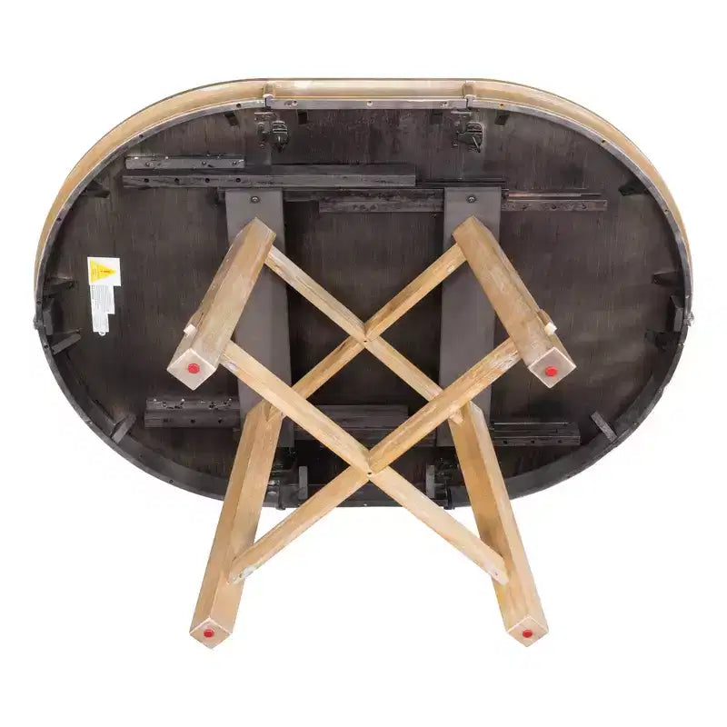Table à manger de style rustique à base en X à 4 pieds avec rallonge de 40,6 cm