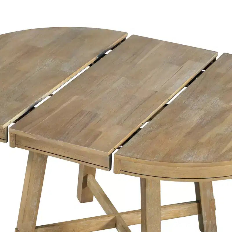 Table à manger de style rustique à base en X à 4 pieds avec rallonge de 40,6 cm