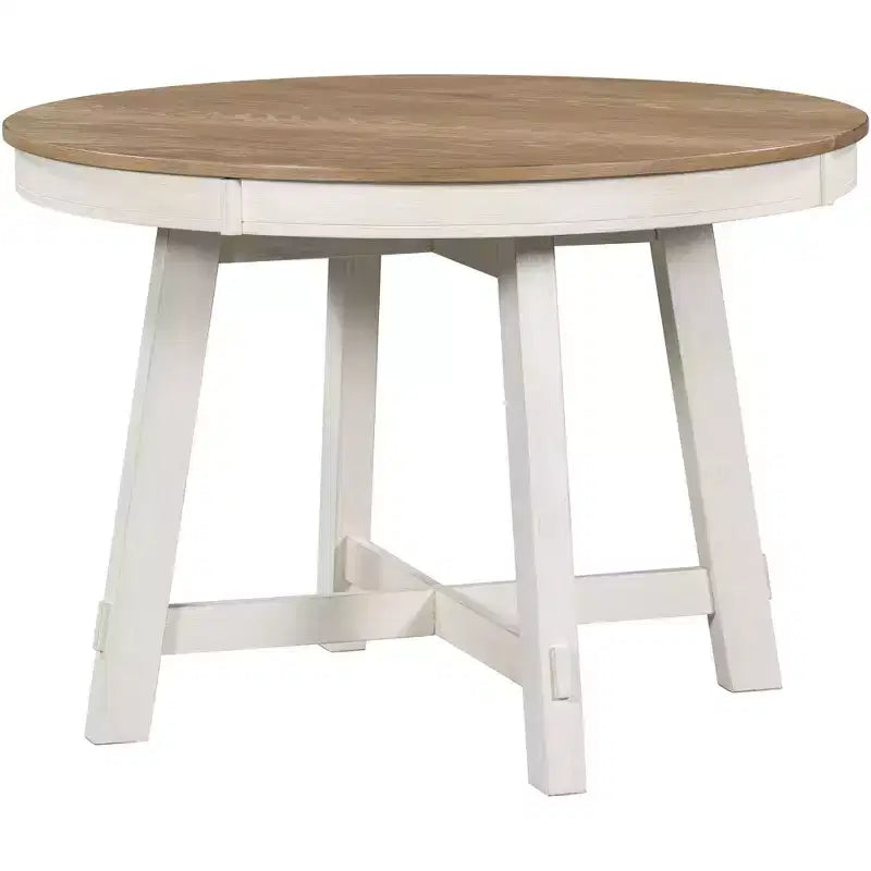 Table à manger de style rustique à base en X à 4 pieds avec rallonge de 40,6 cm