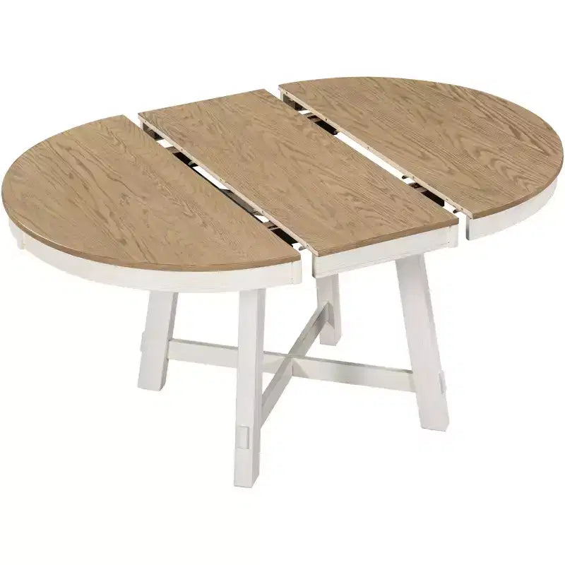 Table à manger de style rustique à base en X à 4 pieds avec rallonge de 40,6 cm