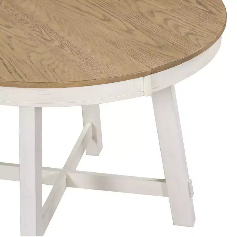 Table à manger de style rustique à base en X à 4 pieds avec rallonge de 40,6 cm