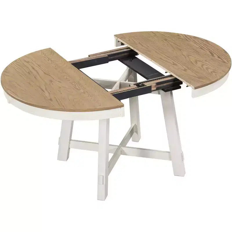 Table à manger de style rustique à base en X à 4 pieds avec rallonge de 40,6 cm