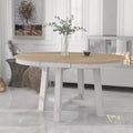 Whisen Farmhouse 4 Legs X-shaped Base Dining Table with 16 in. Leaf