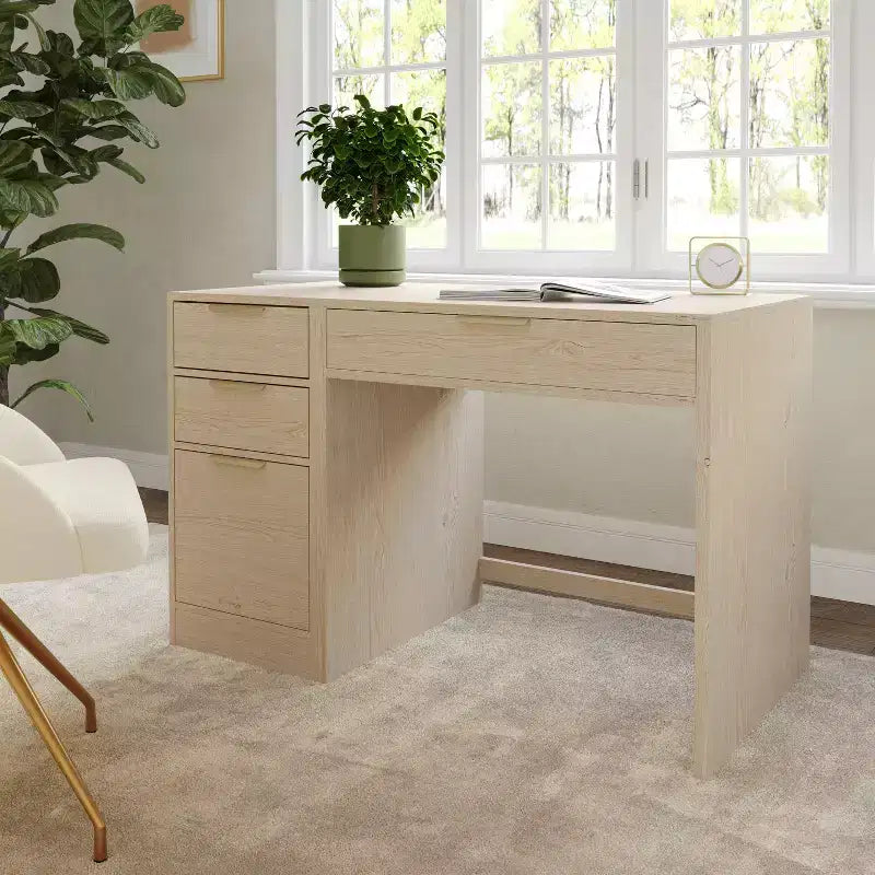 Bureau à un tiroir avec classeur à 3 tiroirs pour bureau à domicile