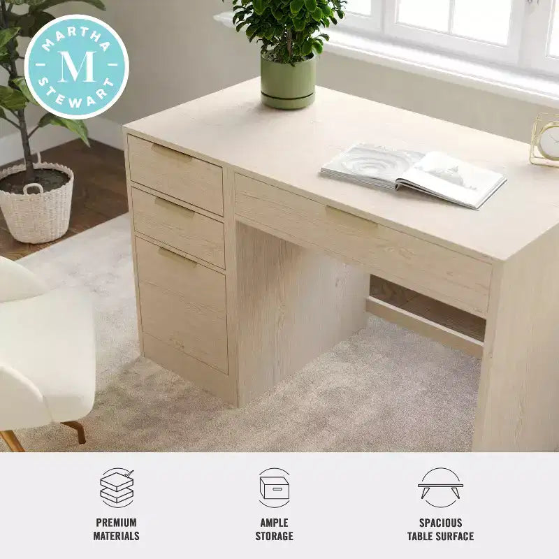 Bureau à un tiroir avec classeur à 3 tiroirs pour bureau à domicile