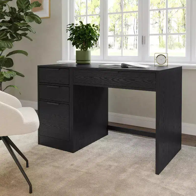 Bureau à un tiroir avec classeur à 3 tiroirs pour bureau à domicile
