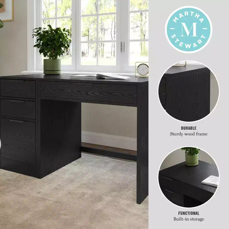 Bureau à un tiroir avec classeur à 3 tiroirs pour bureau à domicile