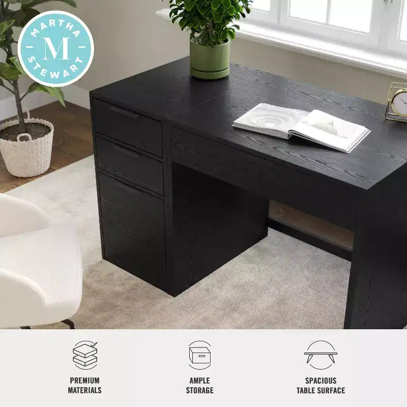 Bureau à un tiroir avec classeur à 3 tiroirs pour bureau à domicile