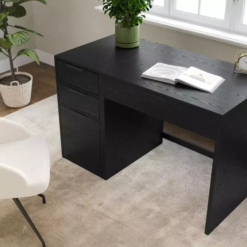 Bureau à un tiroir avec classeur à 3 tiroirs pour bureau à domicile