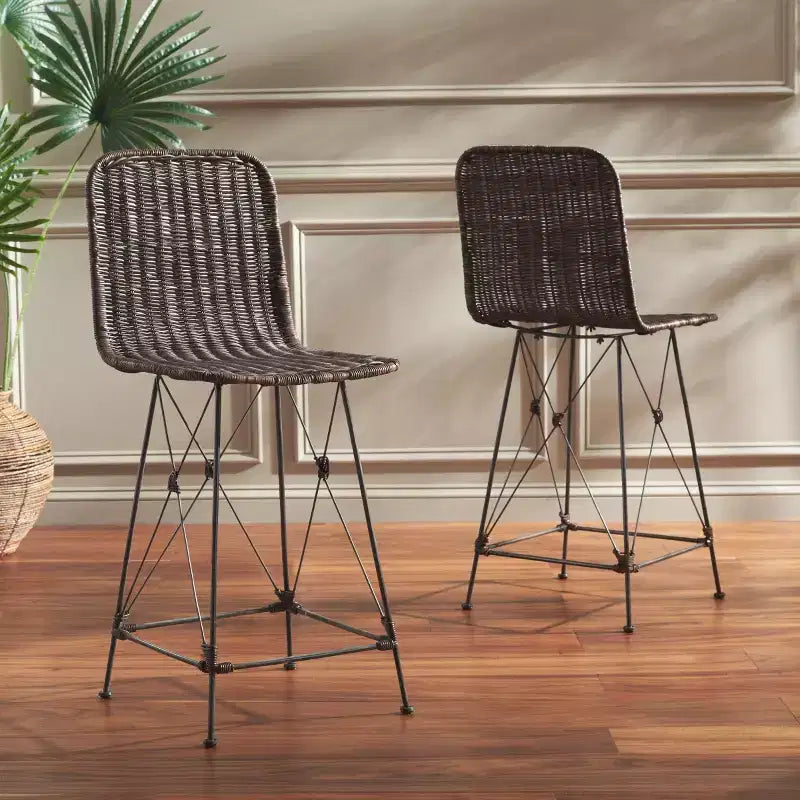Tabouret de comptoir tissé