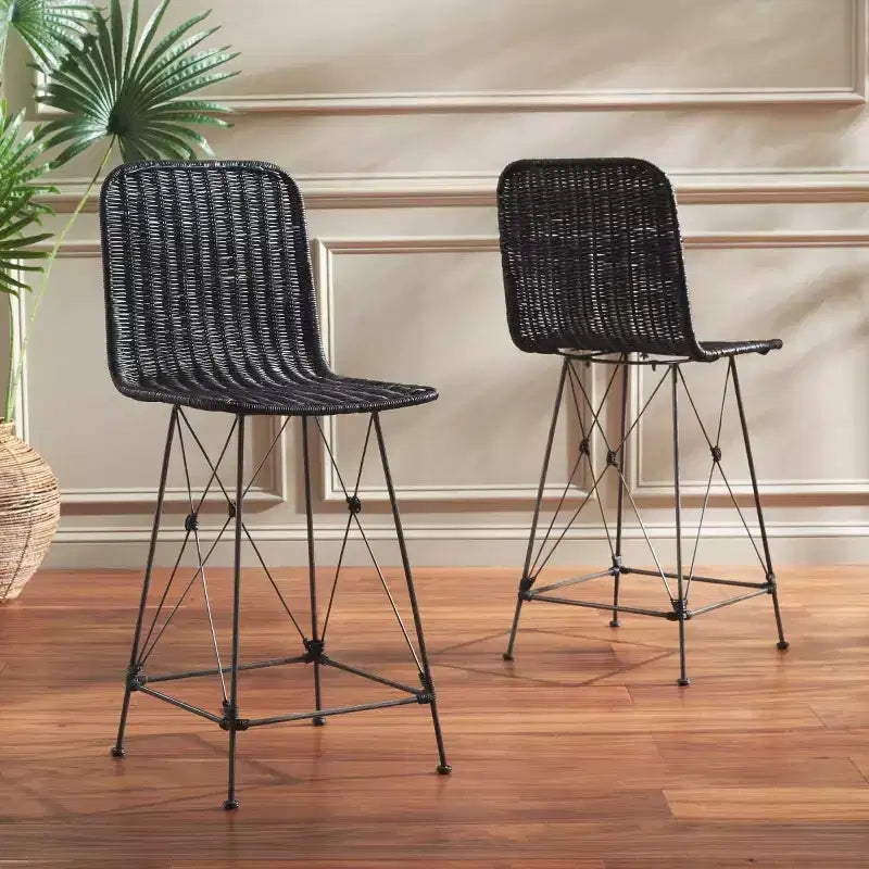 Tabouret de comptoir tissé