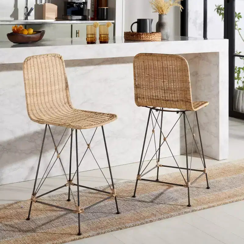 Tabouret de comptoir tissé