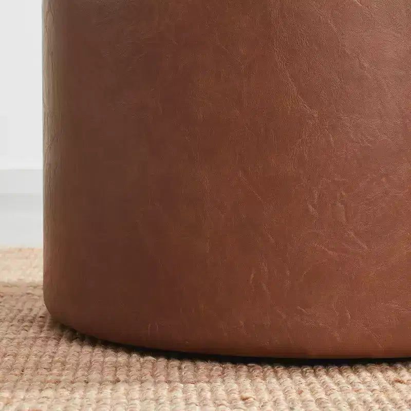 Grand pouf de rangement rond pour table basse de 22 pouces