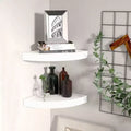 Corner Shelf Set of 2 White Honeycomb MDF, metal Standard