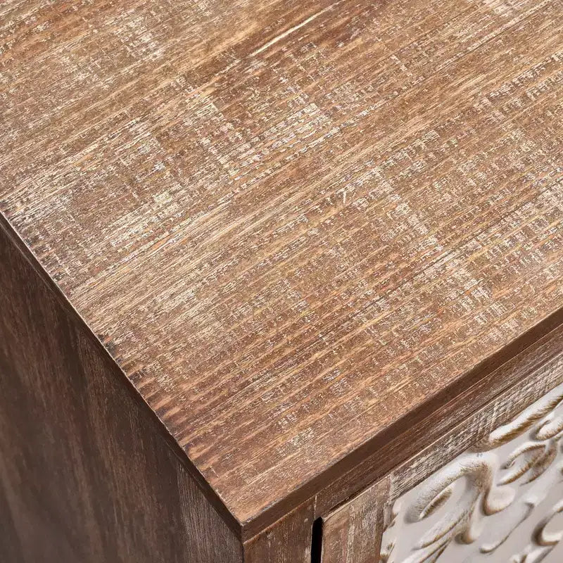 Table d'appoint florentine vintage avec panneau de porte floral