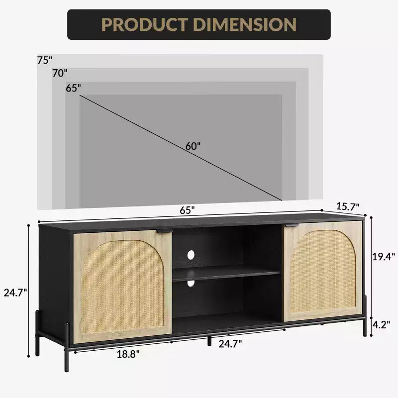 Meuble TV 3 tiroirs pour salon, meuble de rangement pour divertissement