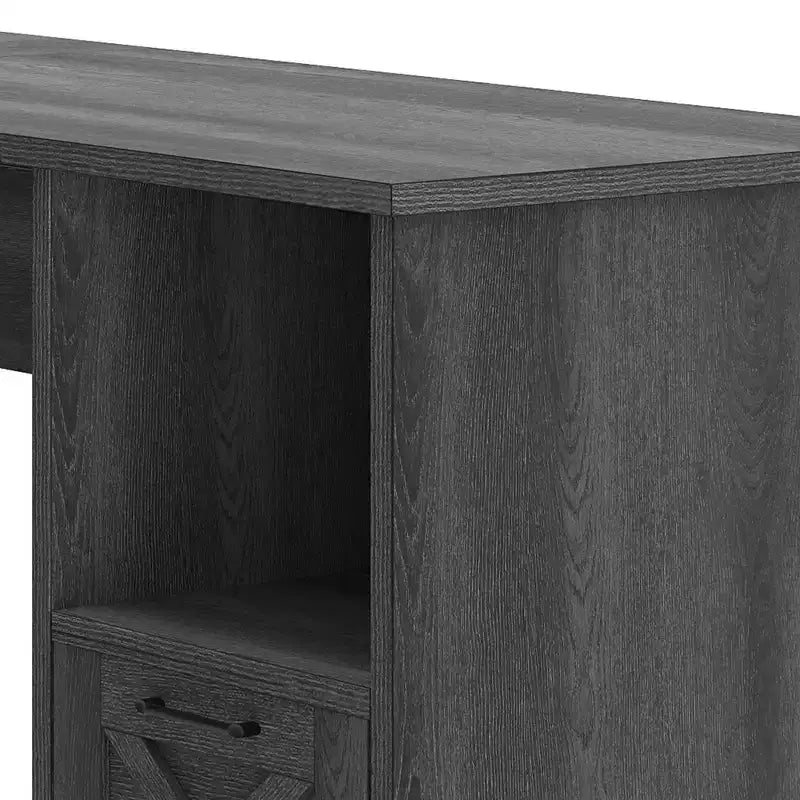 Bureau d'angle en L avec tiroir de classement et armoire de rangement