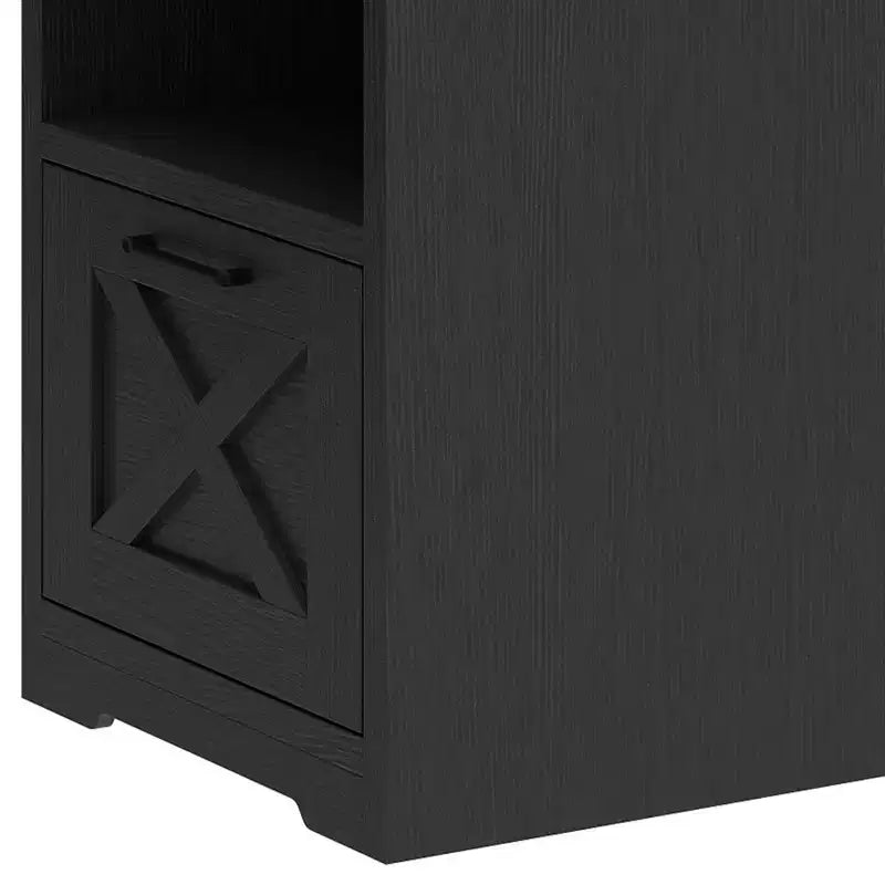 Bureau d'angle en L avec tiroir de classement et armoire de rangement