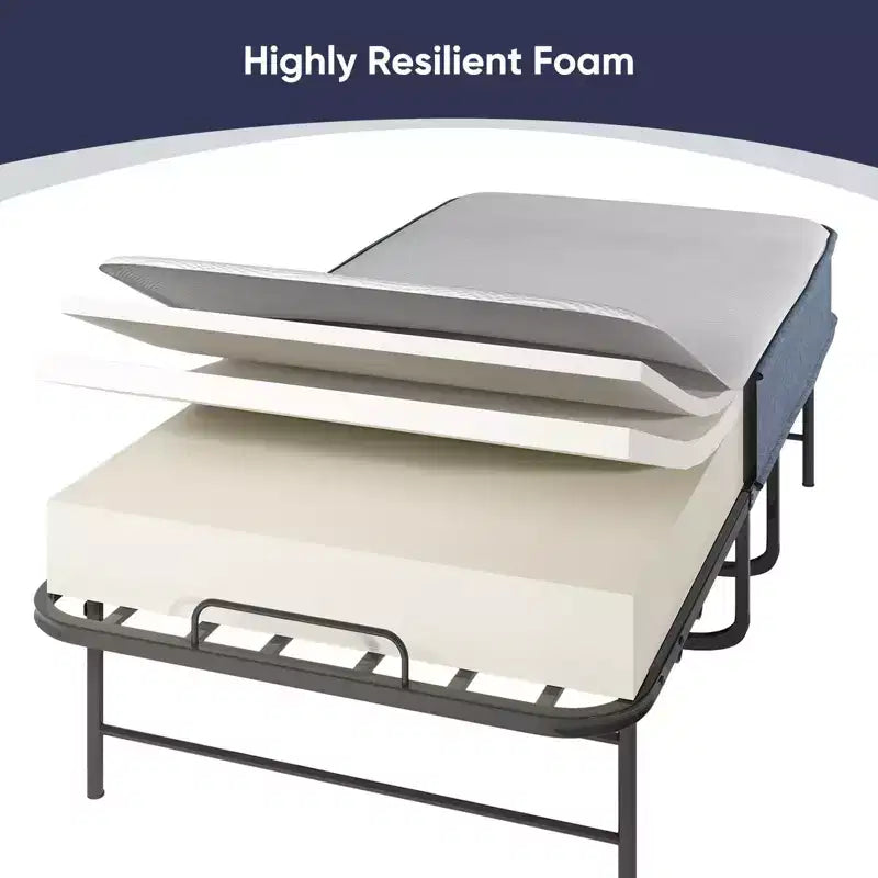 Lit pliant avec matelas de 12,7 cm, lit d'appoint portable, lit de camp