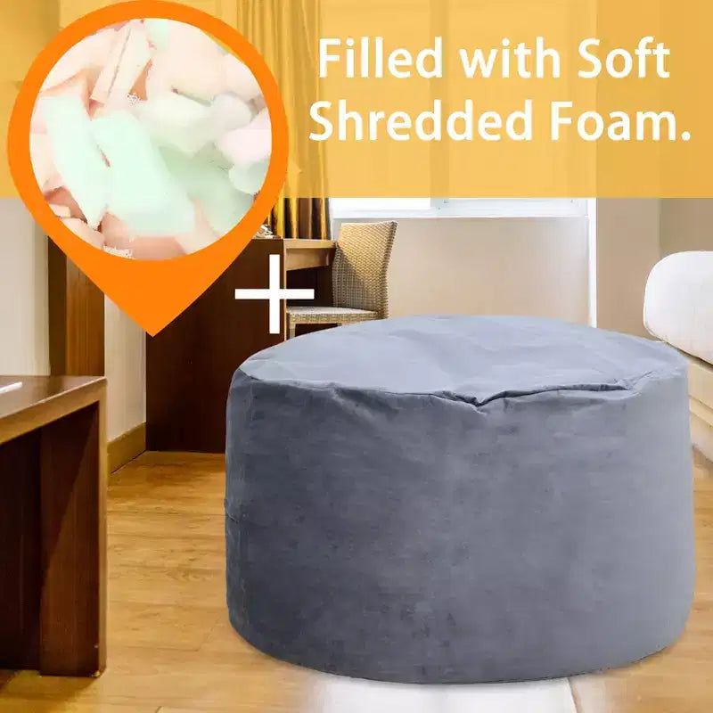 Grands poufs pour adultes/adolescents avec rembourrage en mousse déchiquetée
